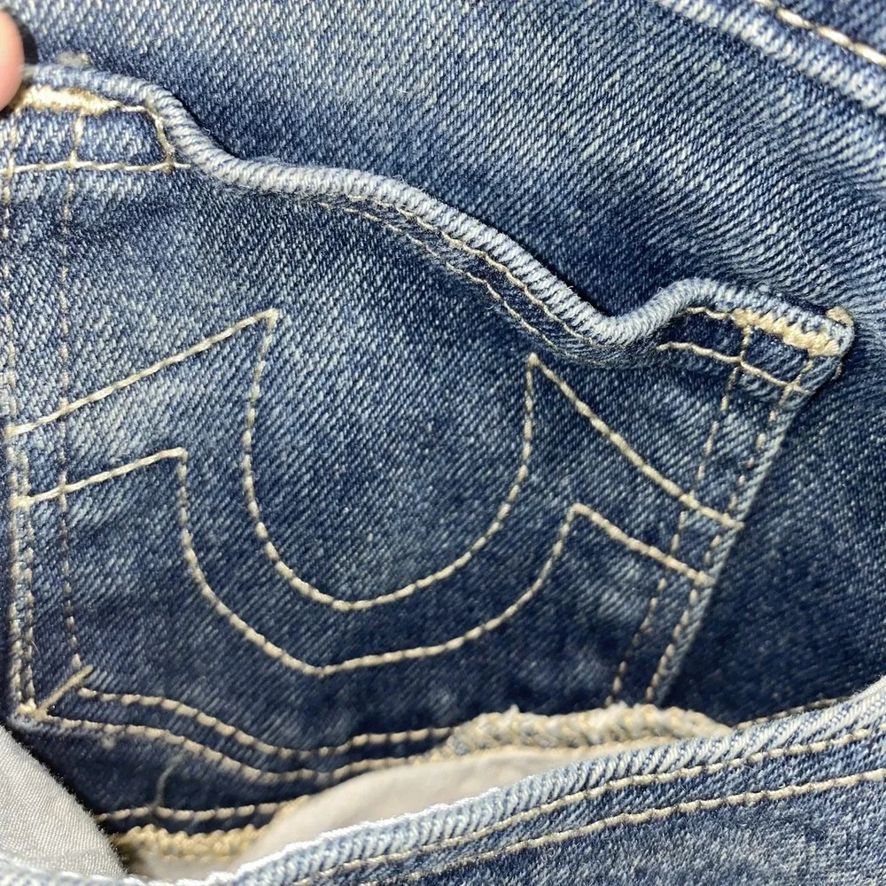 True Religion Men's Geno‎ SN Flap Relaxed Slim Jeans 30 Medium Wash